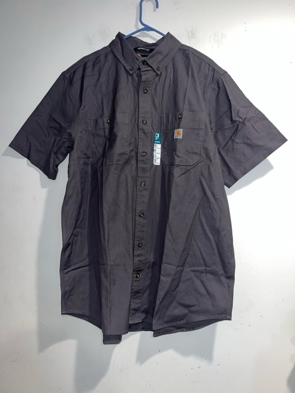 CARHARTT Windham relaxed fit rugged flex short sleeve work shirt in Gravel NWT
